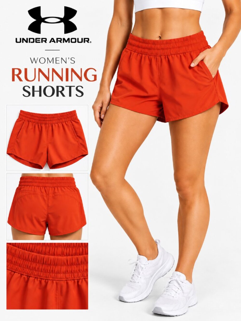 Under Armour Women’s Running Shorts – Blood Orange – Size L/G/G